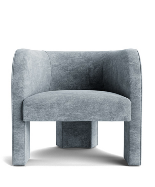 Contemporary Light Blue Ollie Chair - Handcrafted with Mod Style Curved Back, Three Leg Design, Available in Espresso or Natural Leg Colors - Made in Los Angeles by Rue and Williams Home